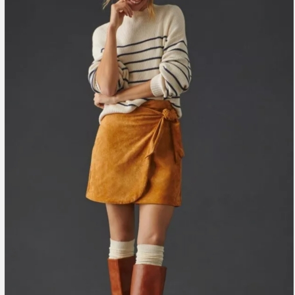 Maeve Anthropologie Striped Cotton Blend Mock Neck Sweater/Pullover Size XL - Picture 2 of 8